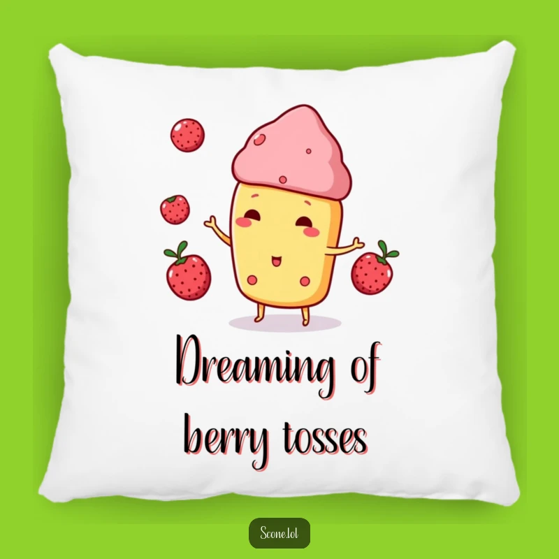Funny Scone Pillow - Juggling Berries Comfort - Cozy & Humorous Gift
