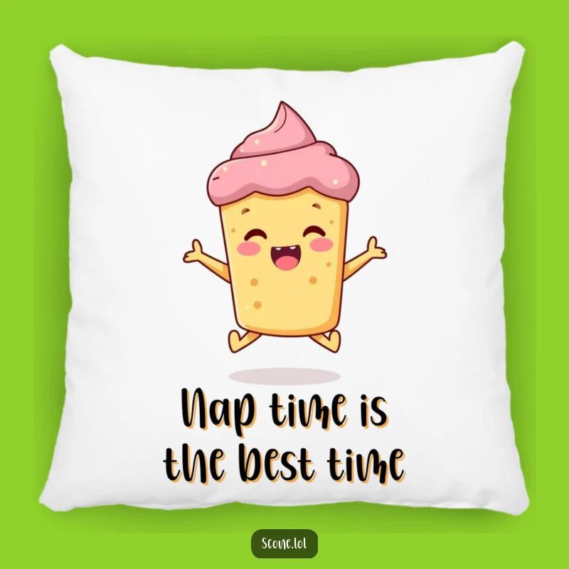 Funny Scone Pillow: Snuggle Up with this Joyful Jumping Baked Good, Comfy Funny Gift