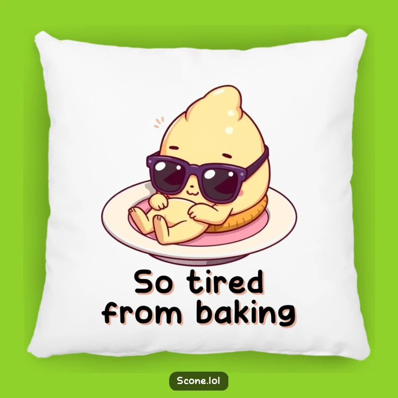 Funny Scone Pillow: Tiny Sunglasses Pastry Accent for Cozy, Humorous Comfort