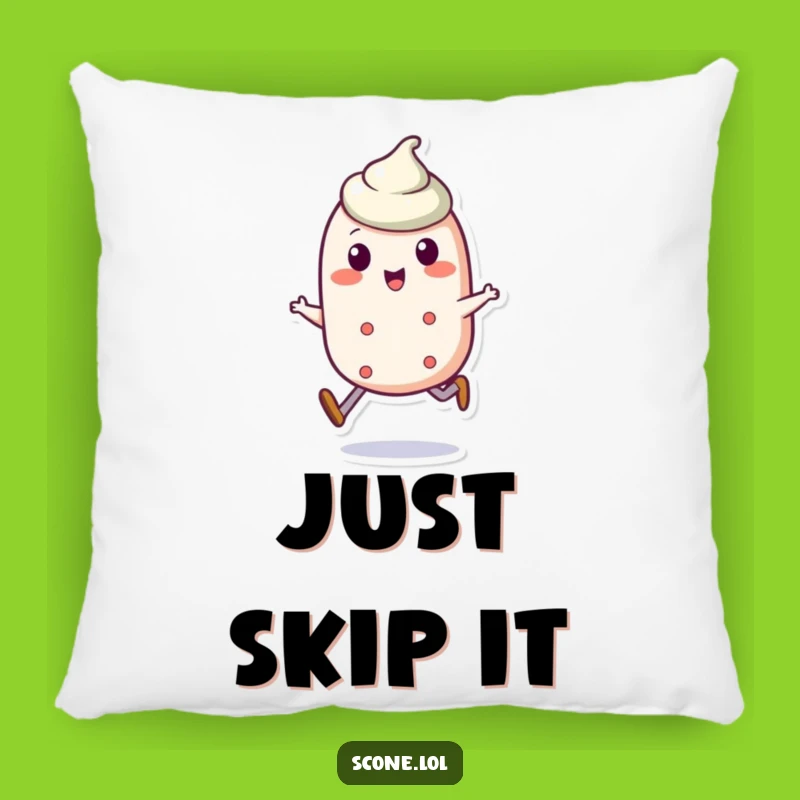 Funny Scone Skip Pillow: Jaunty Character Cushion for Cozy Laughs Gift