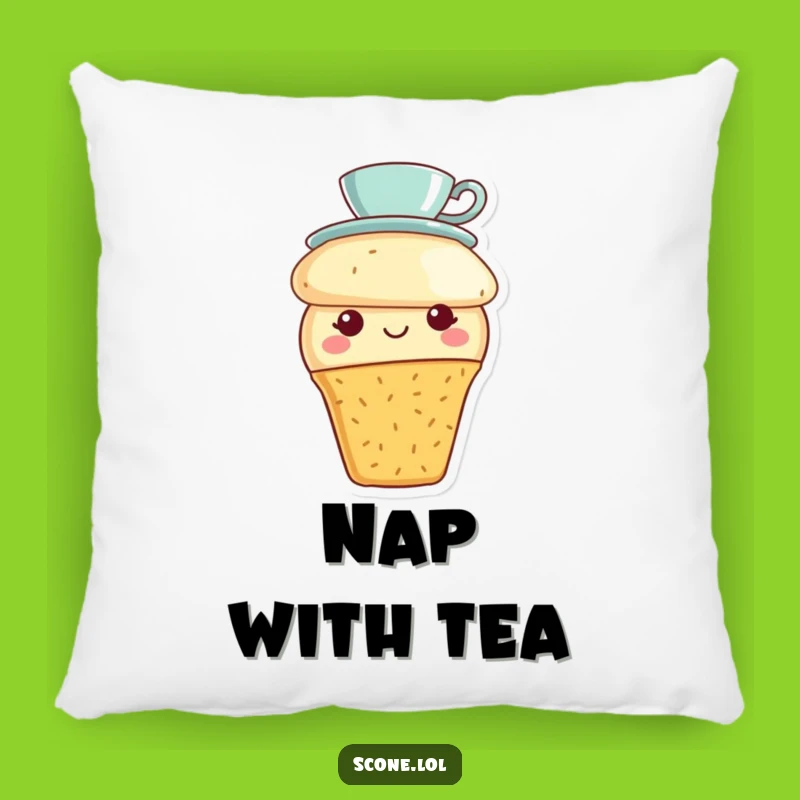Funny Scone Tea Party Pillow: Cozy Teacup Hat Comfort, a Perfect Funny Gift