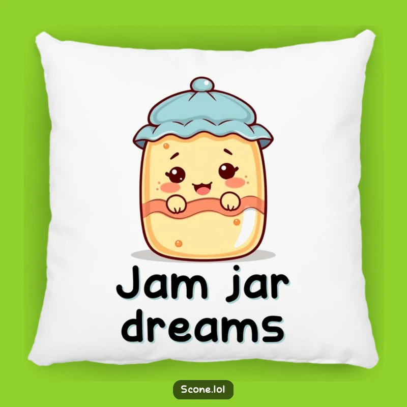 Funny Scone Jam Jar Face Pillow - Comfy & Hilarious Home Accent