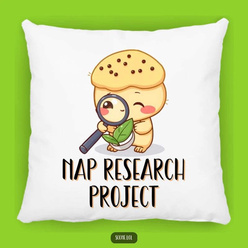 Funny Scone Tea Leaf Pillow - Cozy & Hilarious Gift for Investigators!