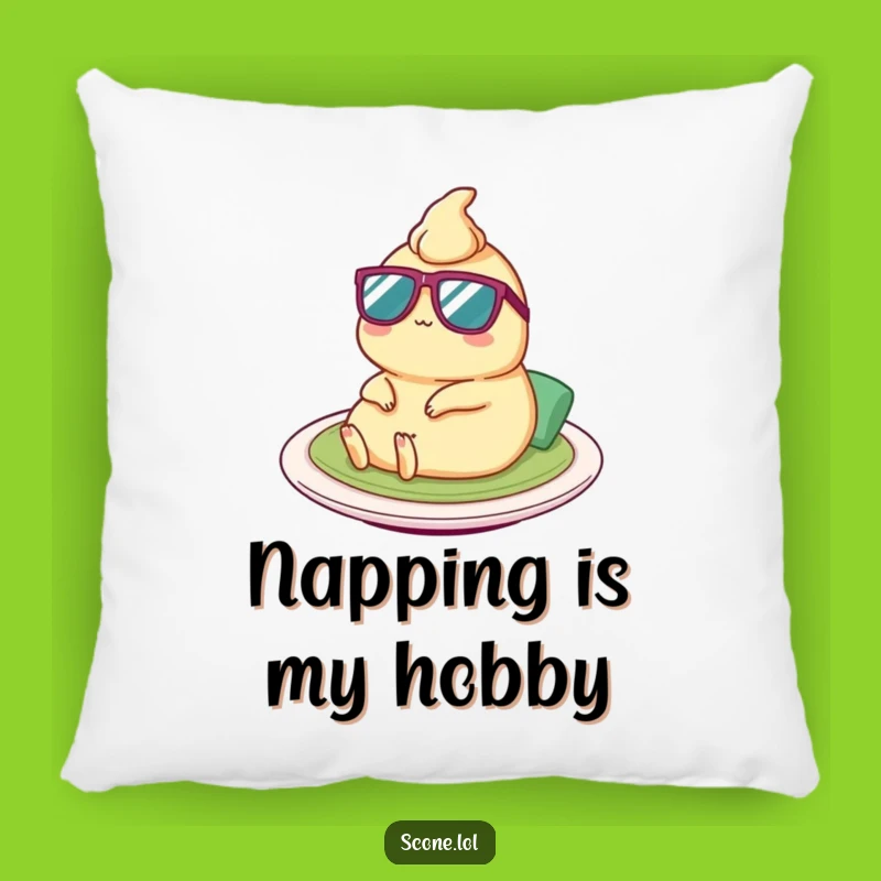 Funny Satay Lounger Pillow: Cozy Comfort, Tiny Sunglasses Character, Hilarious Home Decor Gift!