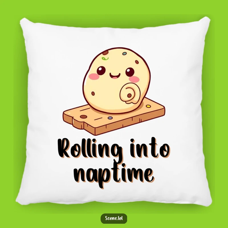 Funny Scone Rolling Down Pastry Board Pillow - Cozy & Hilarious Home Accent!