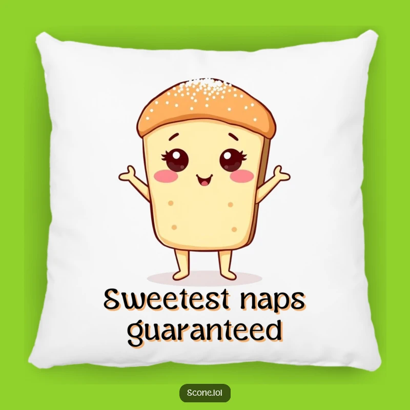 Funny Scone Sugar Dust Pose Pillow: Cuddle Up with Posh, Humorous Comfort
