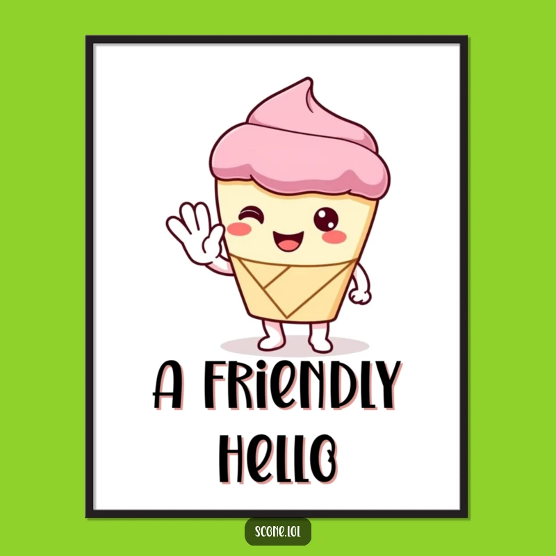 Funny Scone Digital Art: Friendly Greeting Art, a Charming Funny Gift