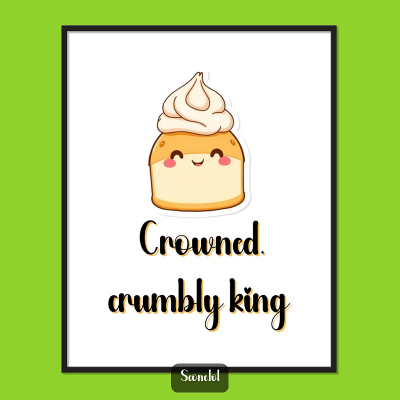 Funny Scone Cream Hat Digital Art Print - Instant Joy for Your Walls!