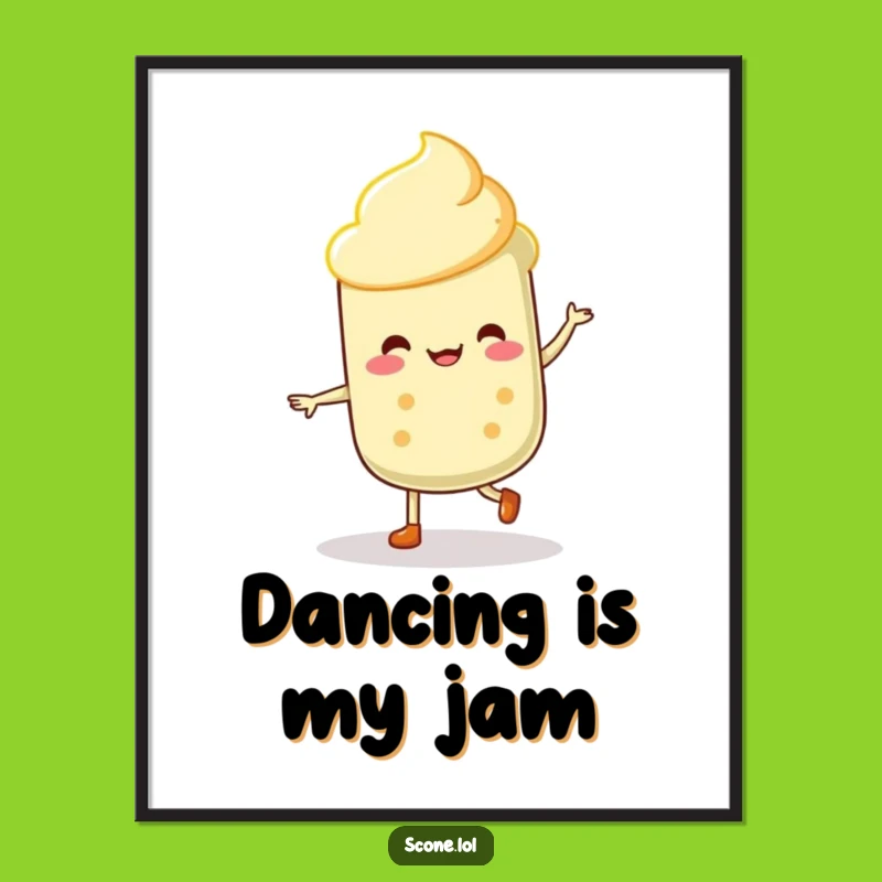 Funny Scone Dancer Digital Art Print: Bring Joyful Movement Home as Hilarious Art