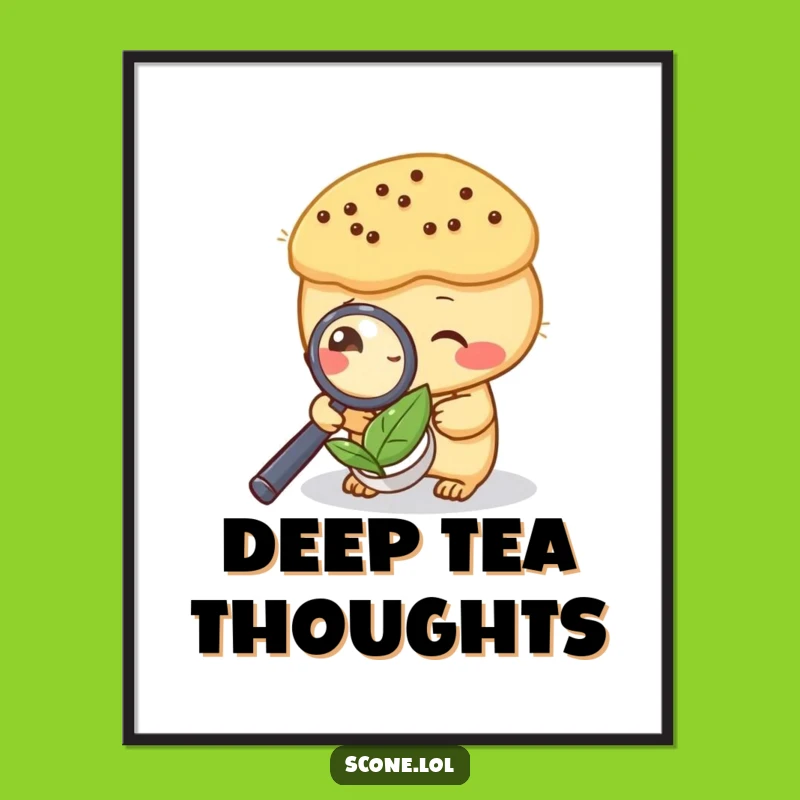 Funny Scone Tea Leaf Detective Art - Hilarious Decor Download for Your Walls!
