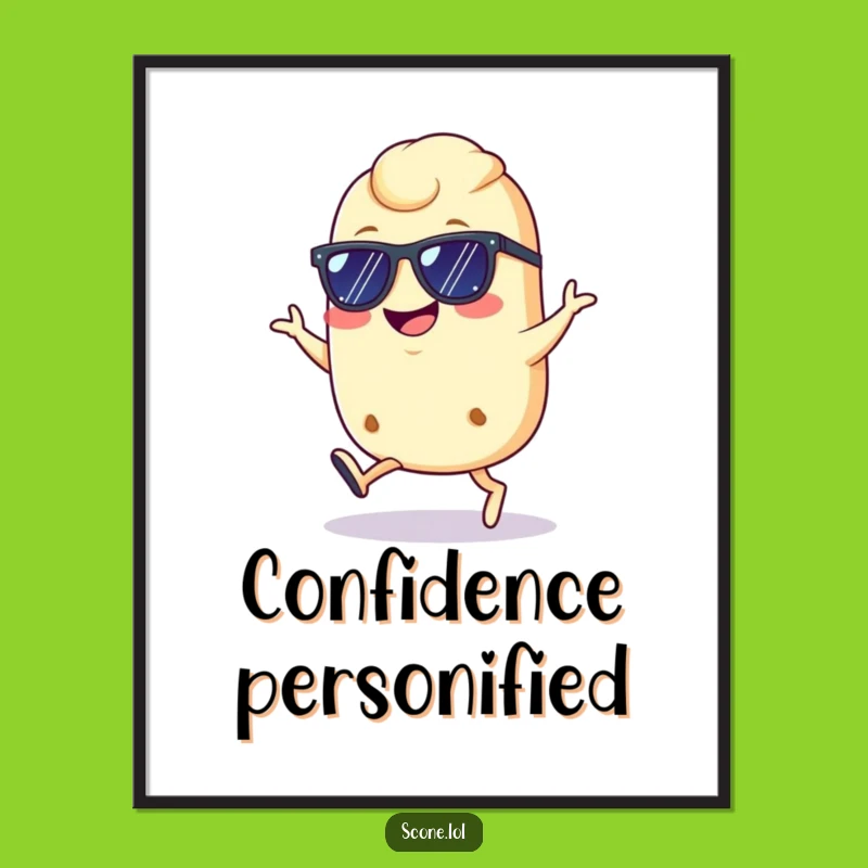 Funny Cool Scone Digital Art: Confident Hop Design, Instant Decor Gift