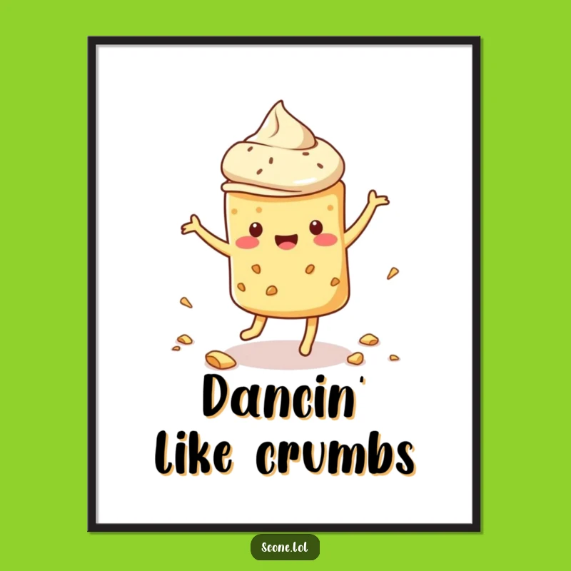 Funny Dancing Scone Digital Art: Printable Pastry Moves for Instant Cheer