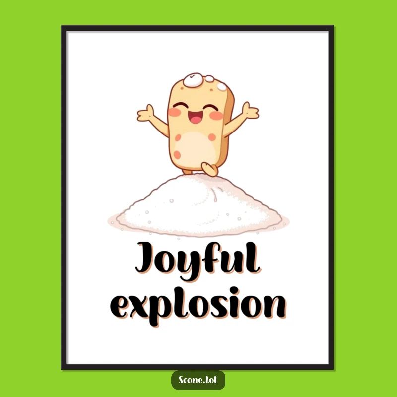 Funny Giggling Scone Digital Art: Joyful Hopping Design, Instant Sweet Decor