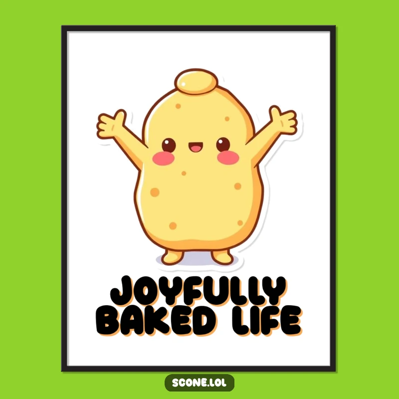 Funny Happy Scone Digital Art: Printable Pastry Joy for Welcoming Walls