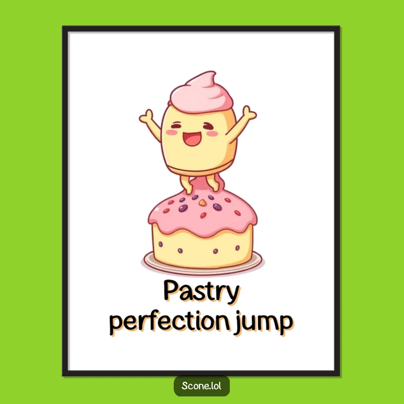 Funny Leaping Scone Digital Art - Instant Joyful Treat Lover Download