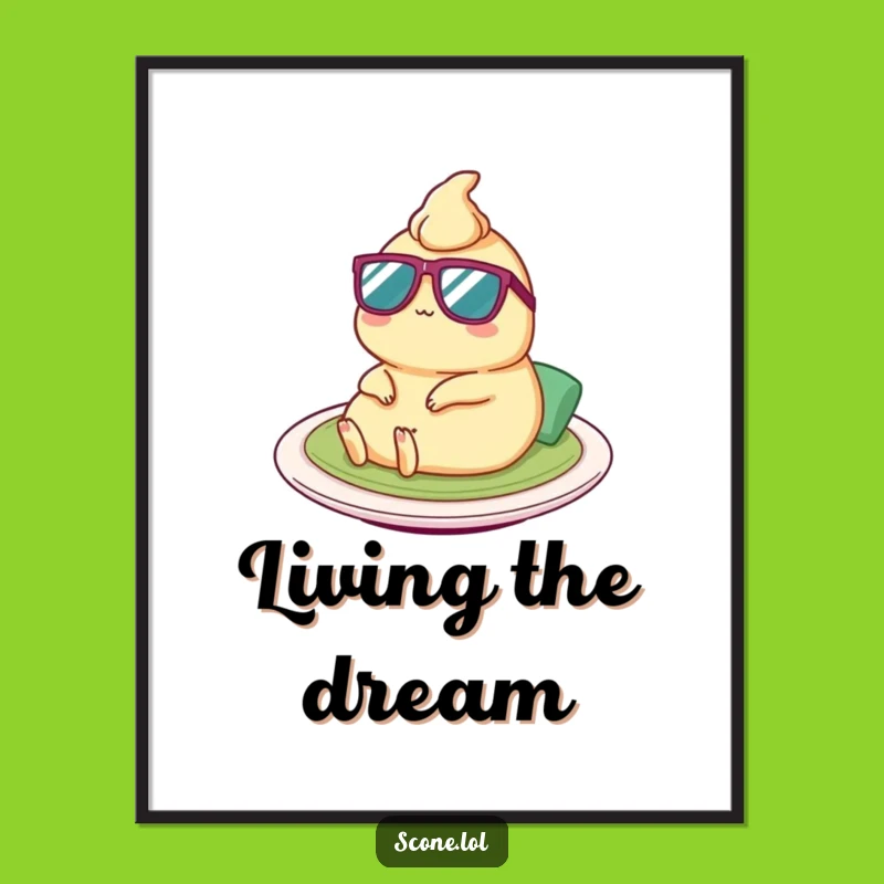 Funny Satay Wall Art: Tiny Sunglasses Chill, Hilarious Foodie Decor, Instant Download Gift!