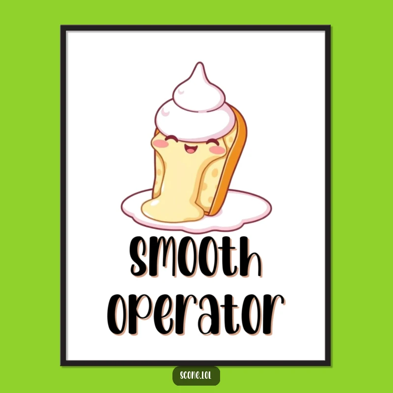 Funny Scone Cream Slide Digital Art: Instant Sweet Decor for Your Walls