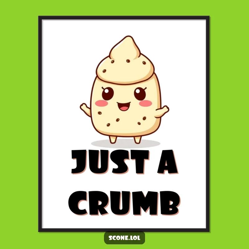 Funny Scone Crumb Digital Art: Cheerful Character Print for Sweet Decor Gift