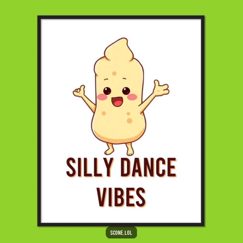 Funny Scone Dance Digital Print: Instant Joy With a Hilarious Pastry Character