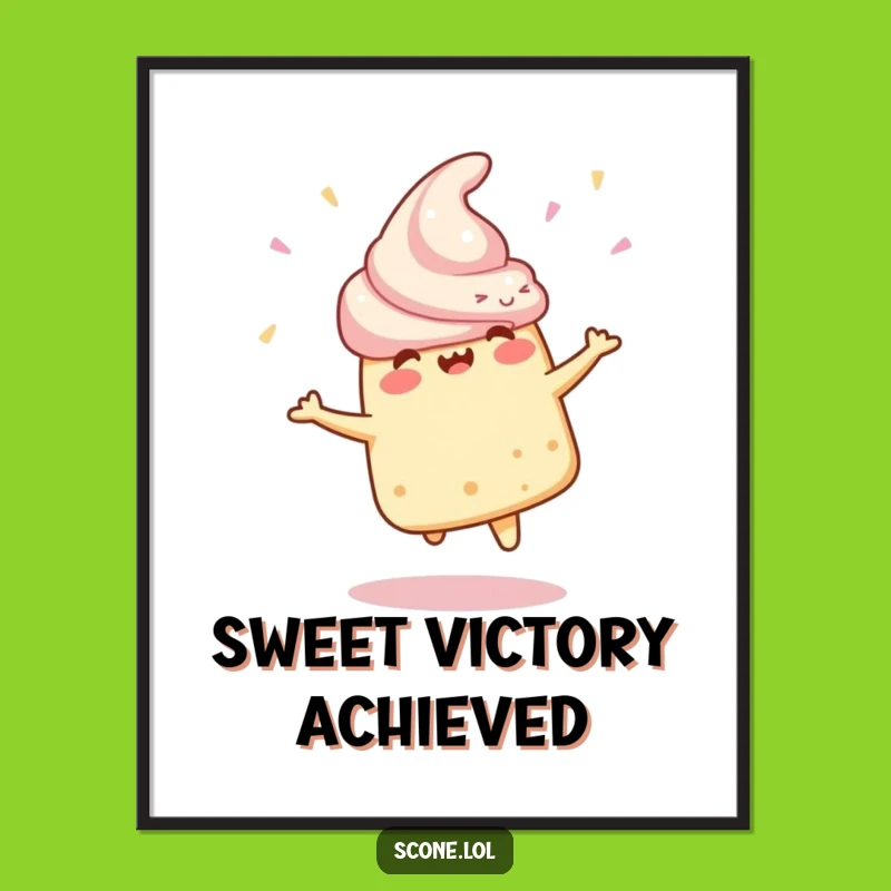 Funny Scone Digital Art: Joyful Movement Art, a Vibrant Funny Gift