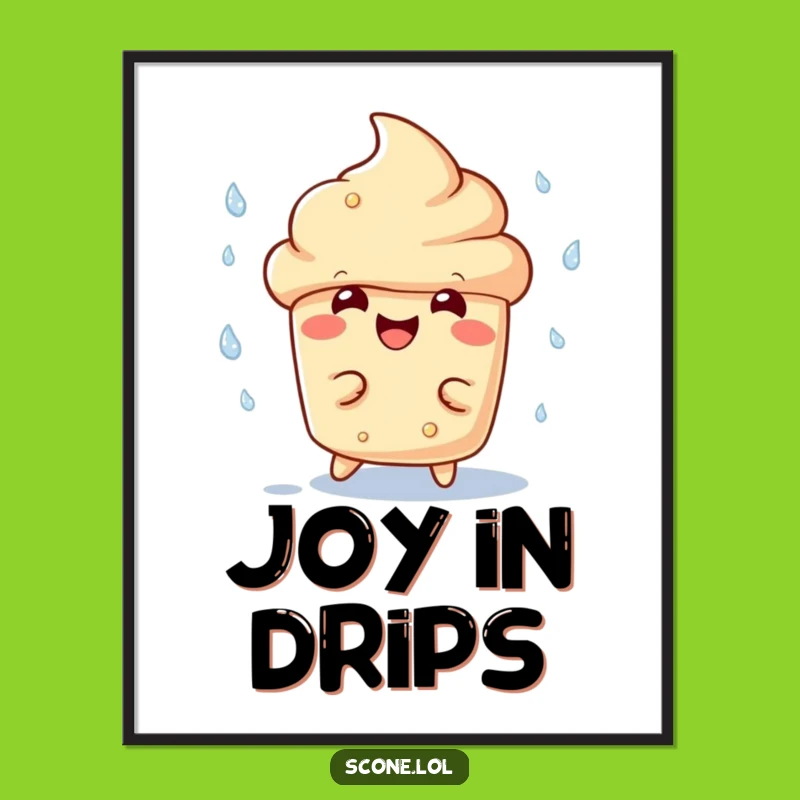 Funny Scone Dodging Rain Digital Print - Instant Joy for Your Walls