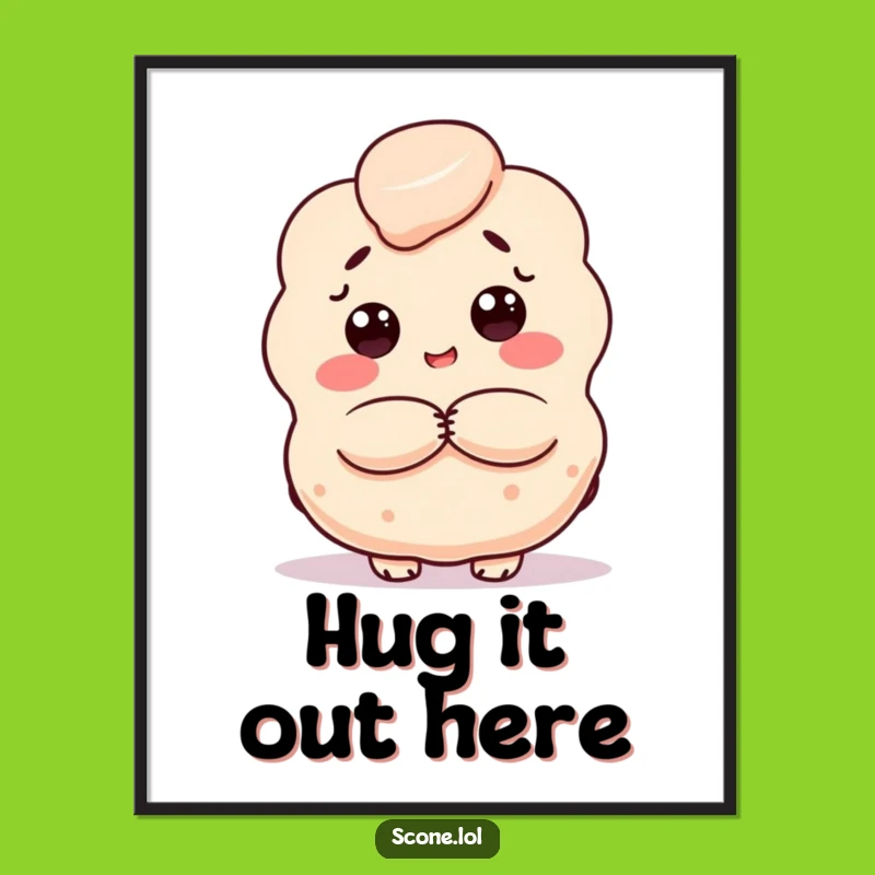 Funny Scone Hug Digital Art: Baked Good's Embrace for Instant Download, Perfect Funny Gift