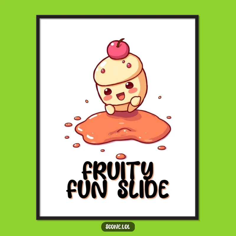 Funny Scone Jam Slide Digital Print: Instant Action for Your Walls