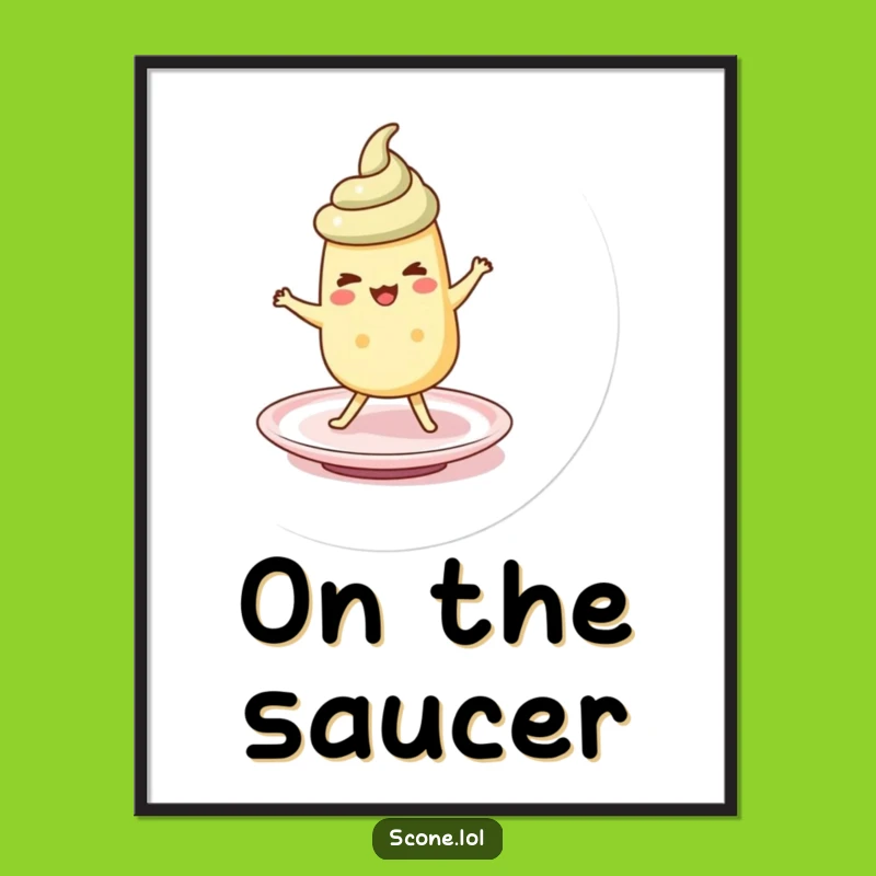 Funny Scone Saucer Jig Digital Art: Hilarious Dance Print