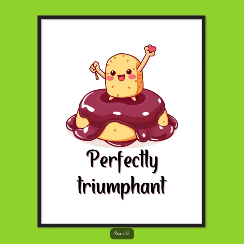 Funny Scone Victory Art: Jam-Top Triumph, Hilarious Decor, Instant Download for Sweet Wins!