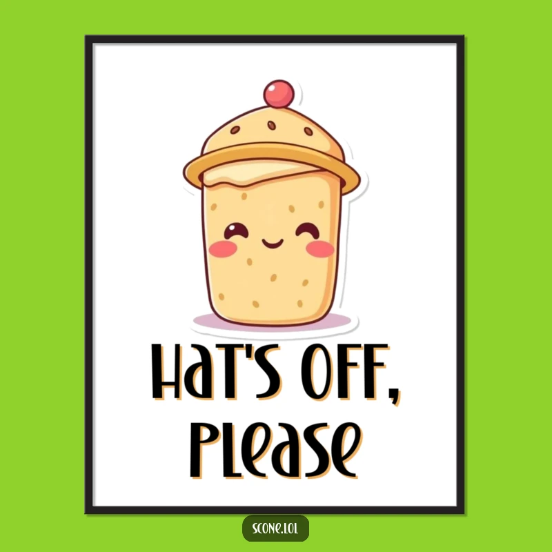Funny Scone Tea Hat Digital Art: Hilarious and Charming Print