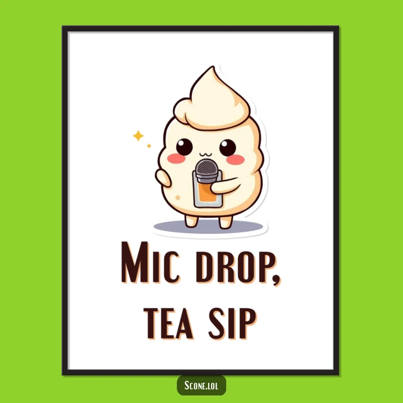 Funny Scone Mic Digital Art: Instant Rockstar Vibes for Your Walls!