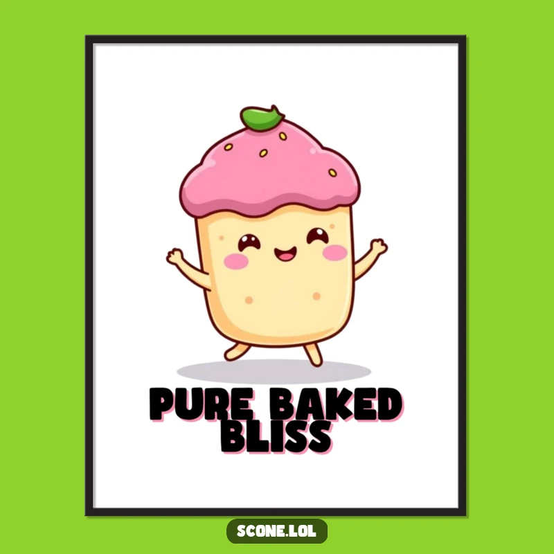 Funny Bouncing Scone Digital Art - Instant Joyful Baked Good Download