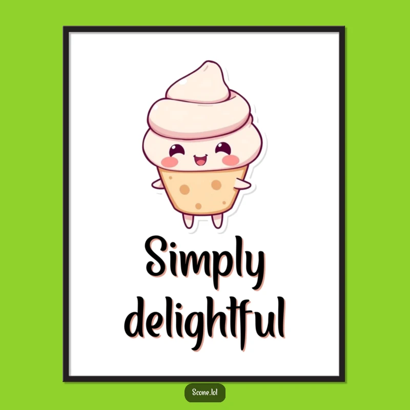 Funny Scone Digital Art - Cheerful Bounce Print, Joyful Humorous Home Decor