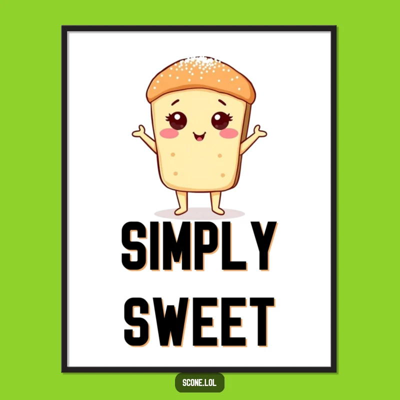 Funny Scone Sugar Dust Pose Digital Art: Instant Posh Decor for Your Walls