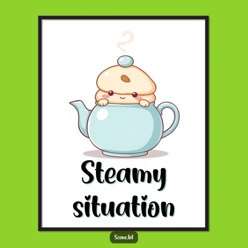 Funny Scone Digital Art: Cozy Peek Art, a Charming Funny Gift