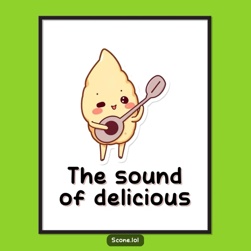 Funny Musical Scone Spoon Digital Art - Harmonious Wall Decor Funny Gift