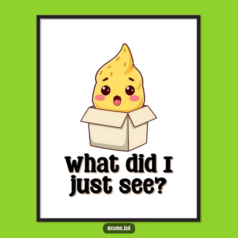 Funny Scone Surprise Digital Art: Startled Baked Good for Instant Download, Perfect Funny Gift