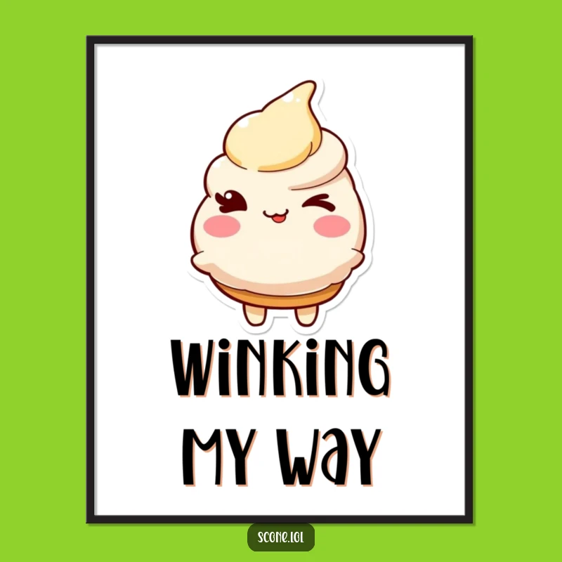 Funny Scone Wink Digital Art: Instant Playful Charm for Your Walls!