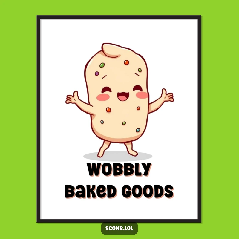 Funny Wobbly Scone Dance Digital Art - Instant Joyful Decor