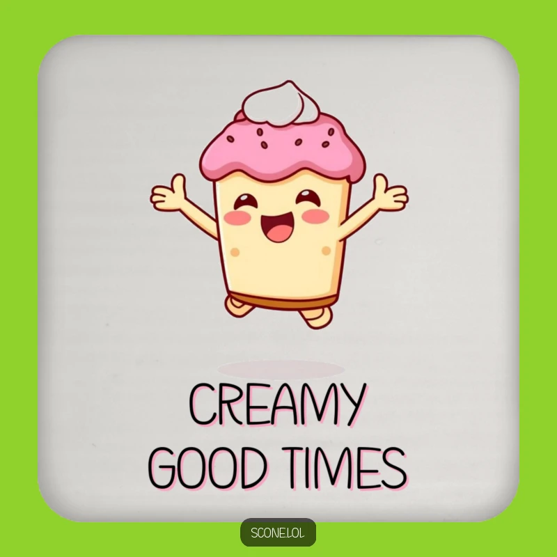 Funny Scone Cream Joy Coaster: Protect Surfaces Hilariously