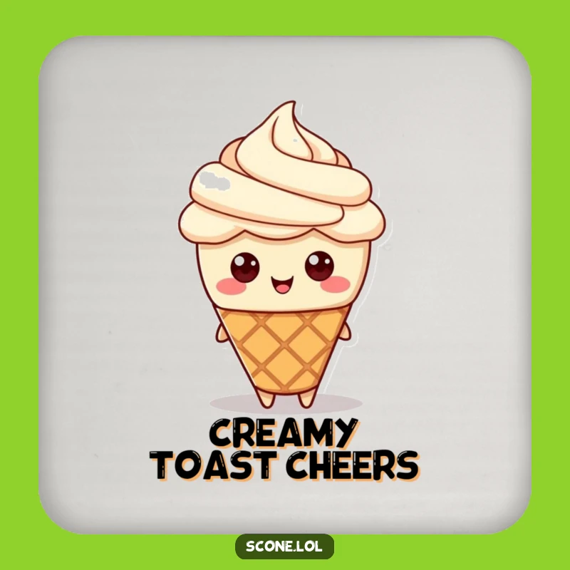 Funny Scone Cream Hat Drink Coaster: Protect Surfaces With Pastry Elegance