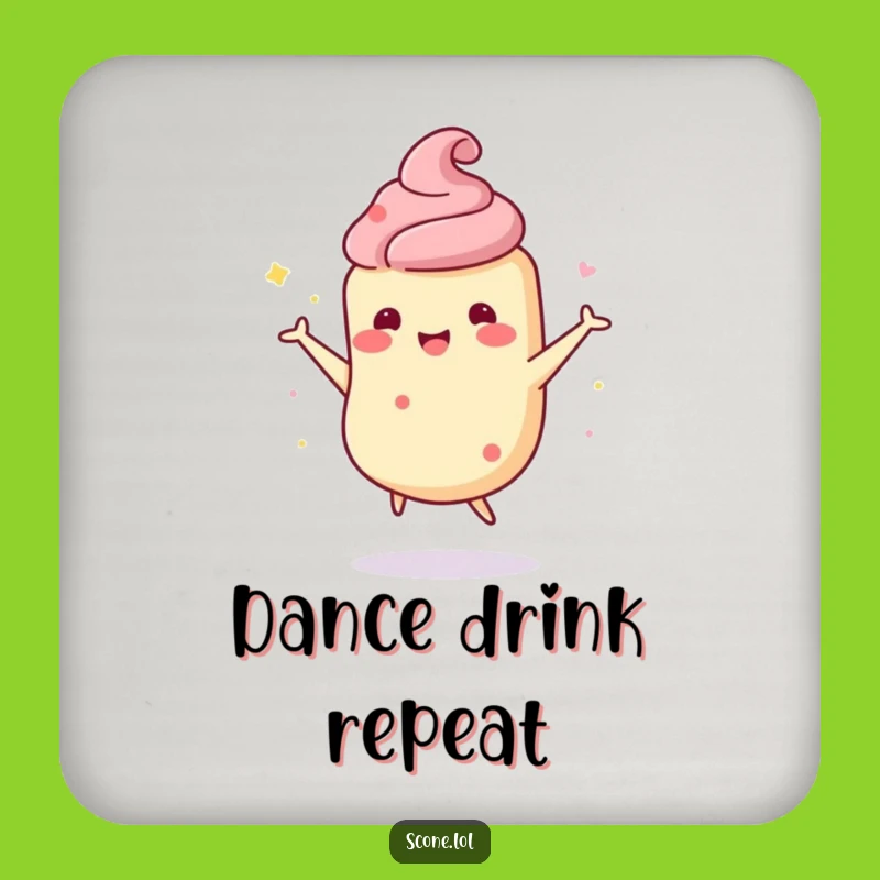 Funny Scone Dance Coaster: Wobbly Character Protection for Surfaces Gift