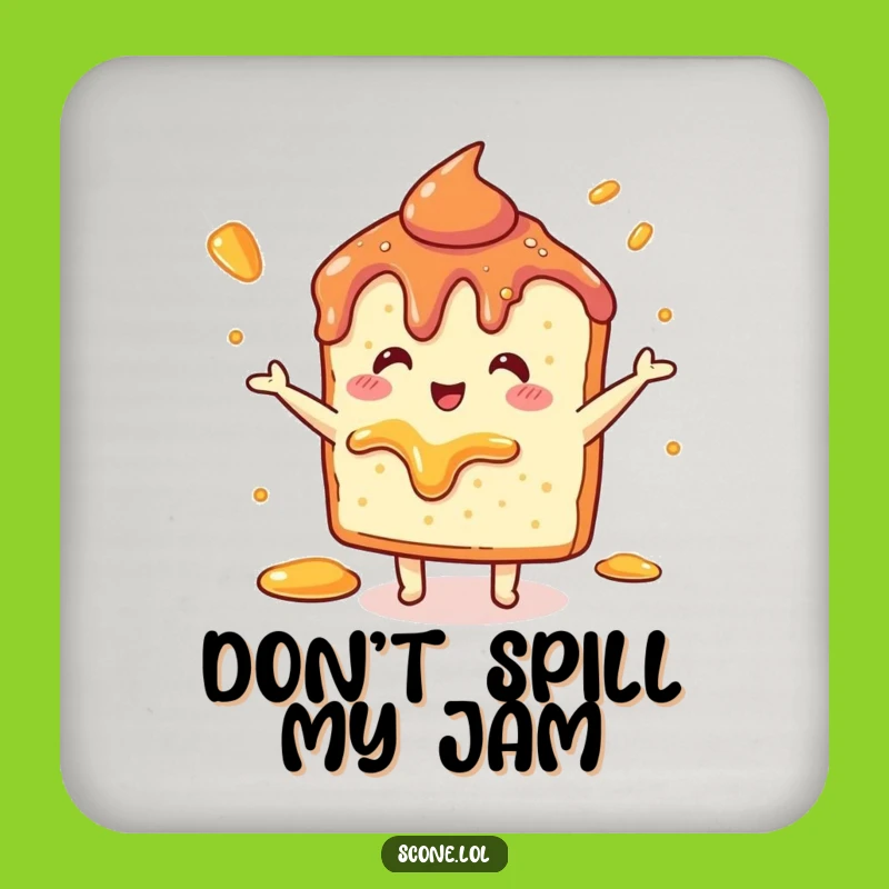 Funny Scone Jam Dance Drink Coaster: Protect Surfaces with Baked Charm