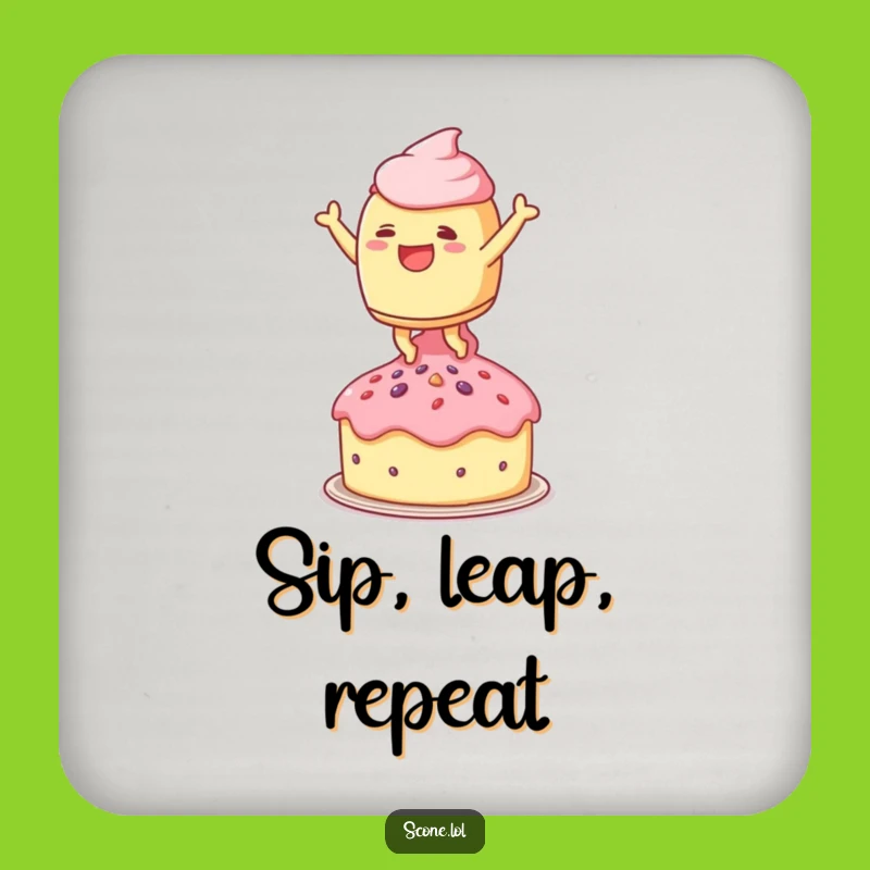 Funny Leaping Scone Coasters - Protect Surfaces with Sweet Joyful Flair