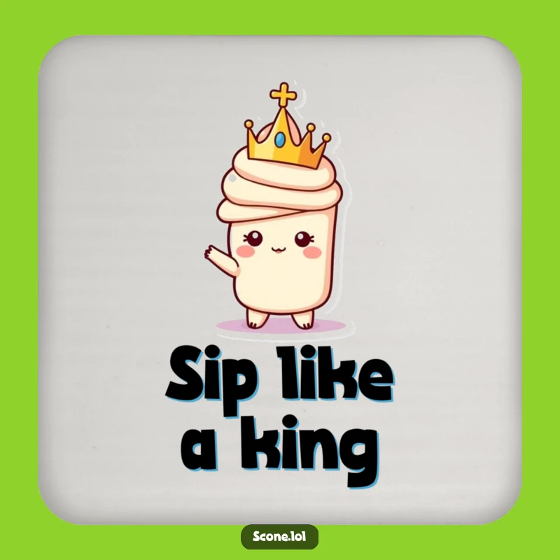 Funny Regal Scone Crown Coaster - Protect Surfaces Royal Humor Funny Gift