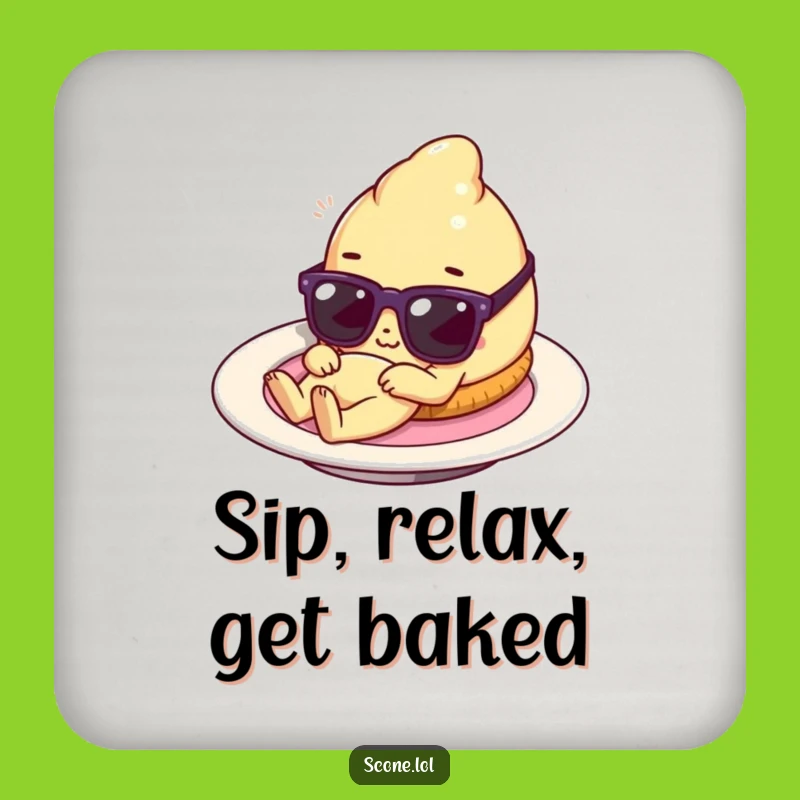 Funny Scone Coaster: Tiny Sunglasses Pastry Protection for Your Surfaces