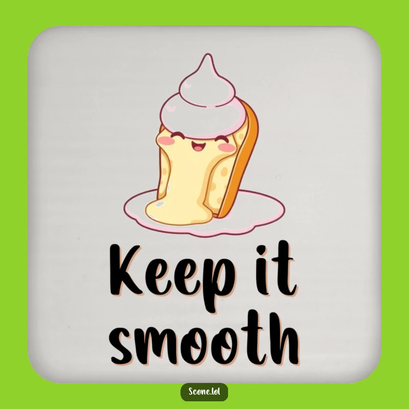 Funny Scone Cream Slide Drink Coaster: Protect Surfaces with Baked Charm