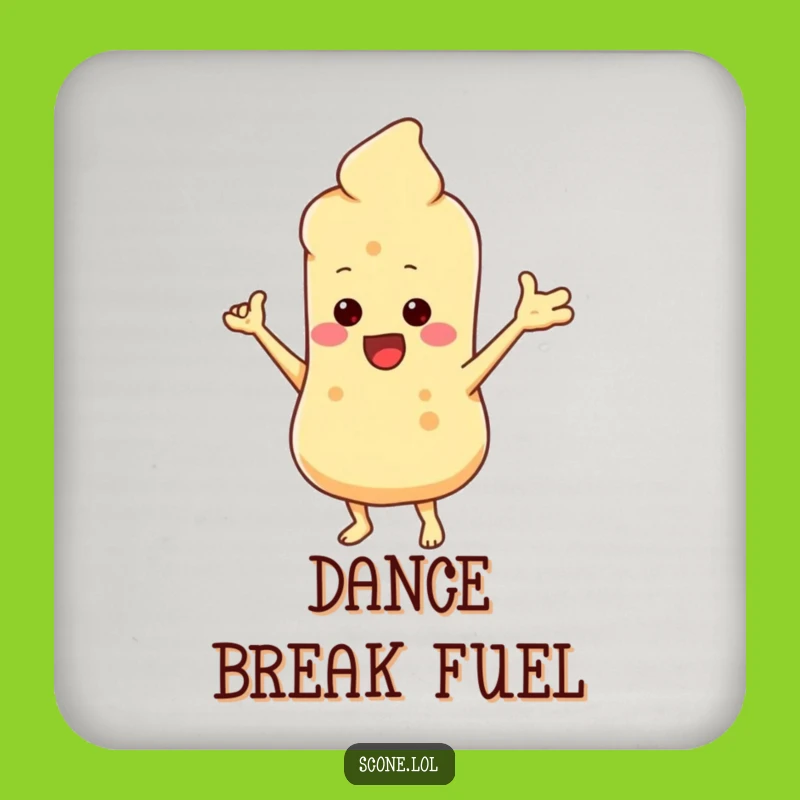 Funny Scone Dance Drink Coaster: Protect Surfaces With Pastry Humor