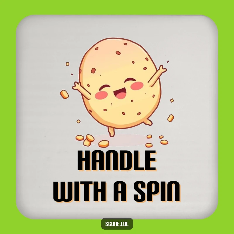 Funny Scone Drink Coaster - Cartwheel Protection - Playful Table Decor Gift