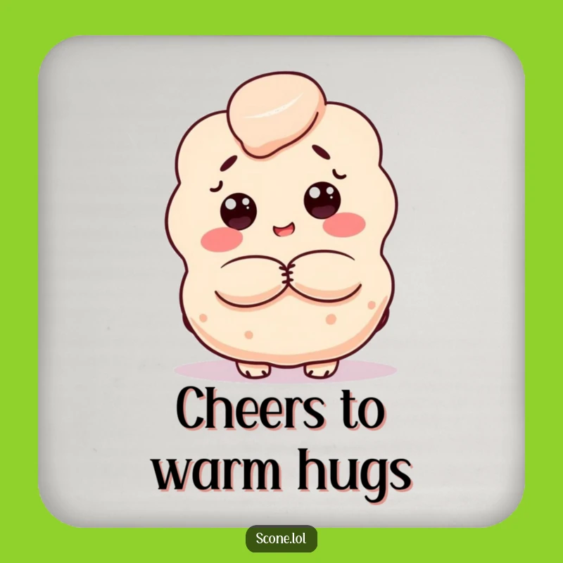 Funny Scone Hug Coaster: Protect Surfaces with a Baked Good's Embrace, Unique Funny Gift